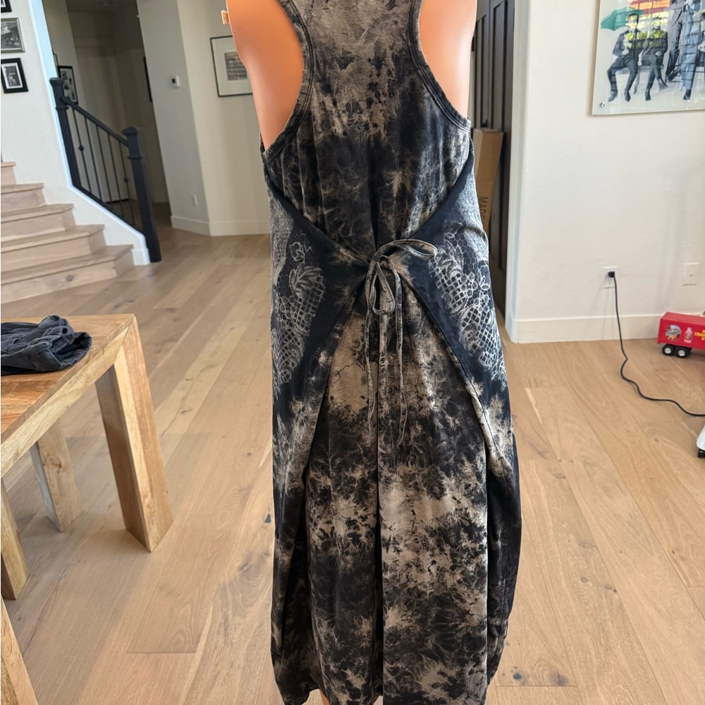 Source Unknown Black and Blue Patterned Sleeveles… - image 5